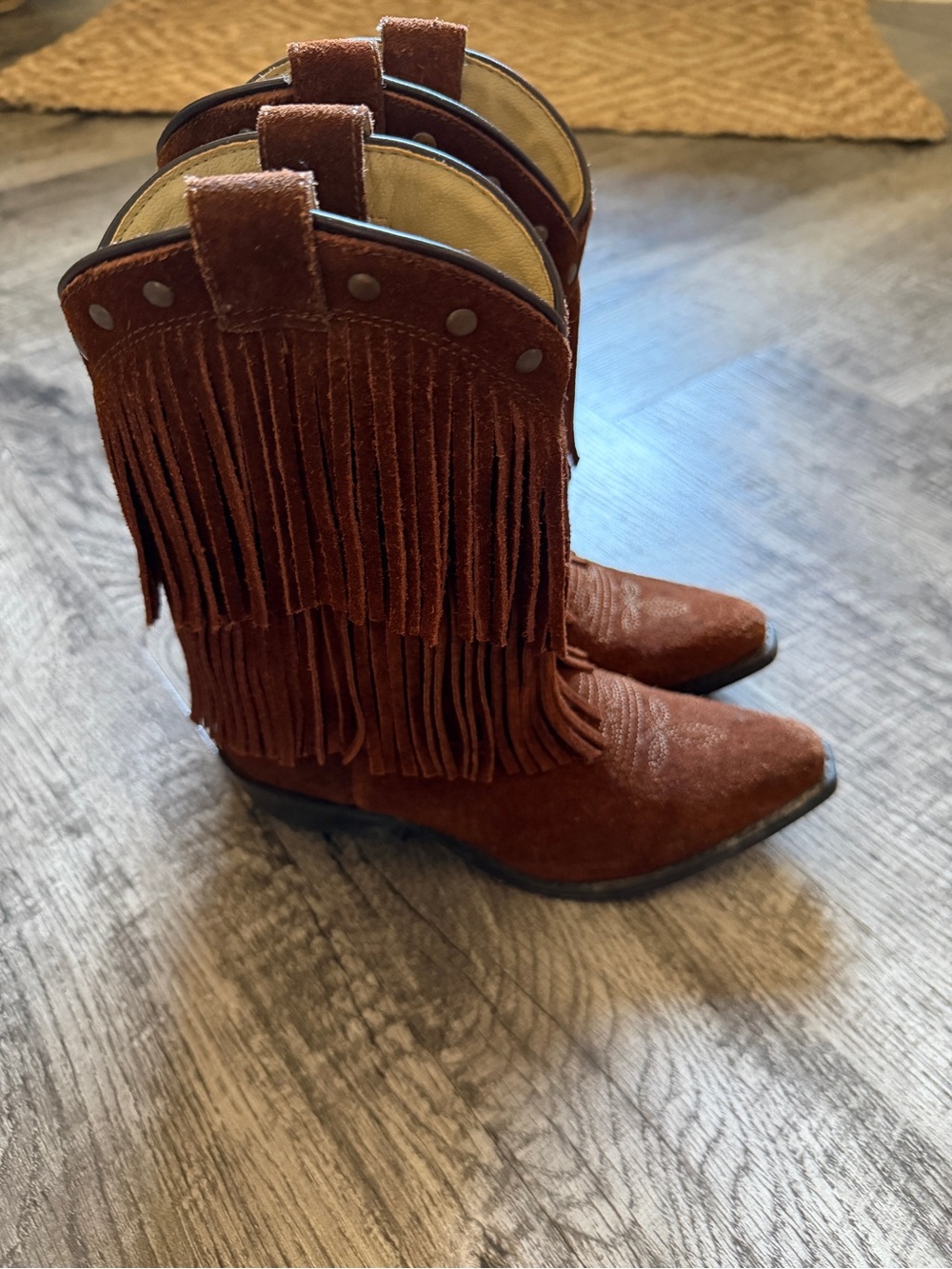 Shyanne Brown Fringe Kids Western Boots
